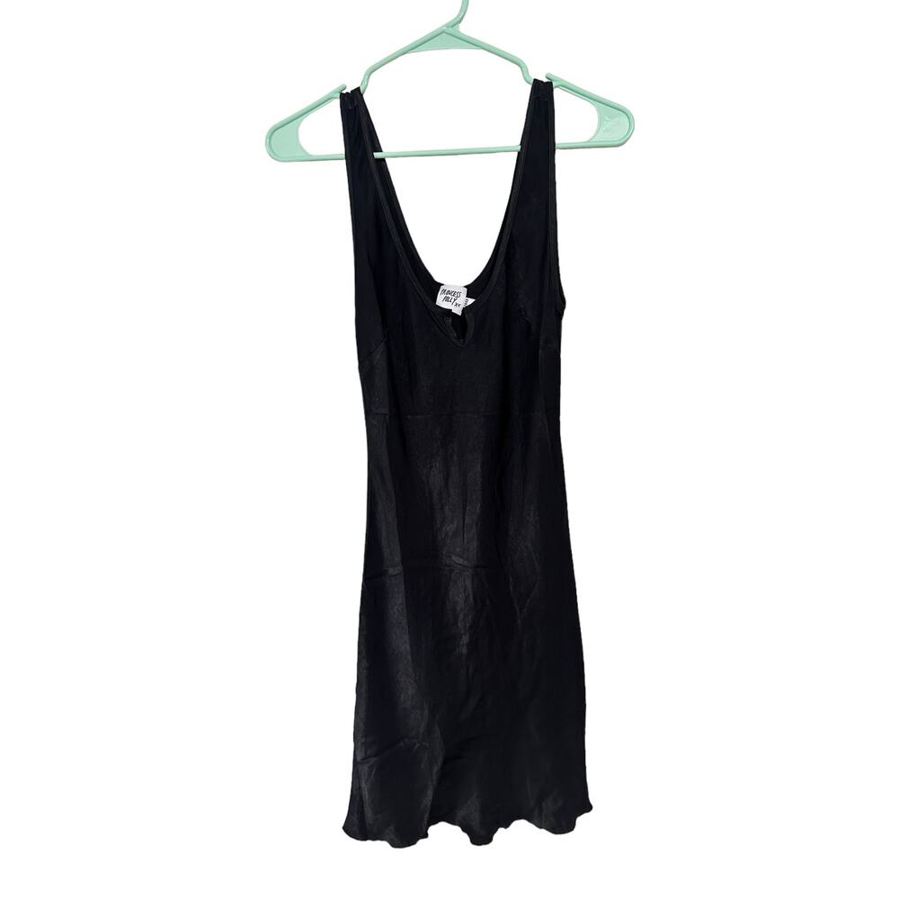 Princess Polly Black Mini Slip Dress Size 4 Viscose Blend